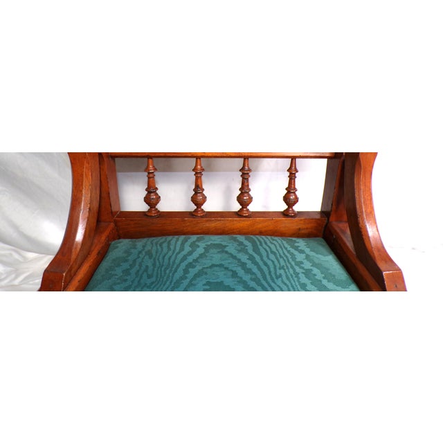 Late 19th Century 1880s Victorian Era Professionally Restored Child's Mahogany Slipper Chair For Sale - Image 5 of 10