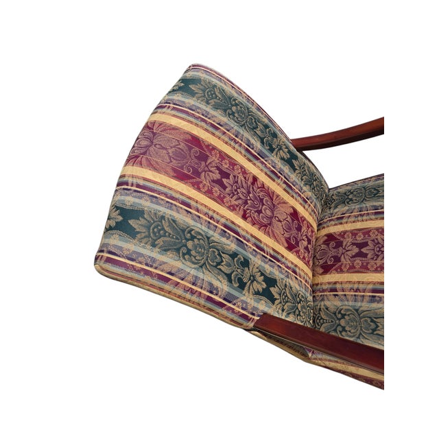 Brown 1990s Hickory Chair Co. Armchair Gainsborough Regency Bergere Lounge Louis XV Mahogany For Sale - Image 8 of 15