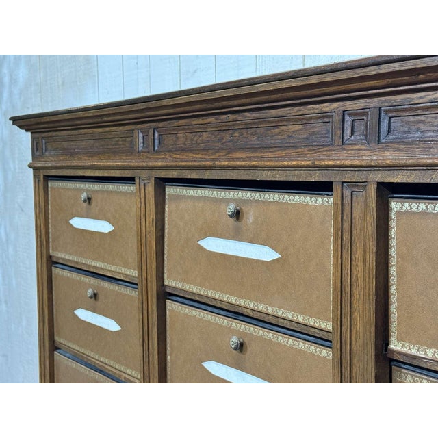 20th Century Oak Filing Cabinet by Chalmette Paris-Brussels For Sale - Image 11 of 18