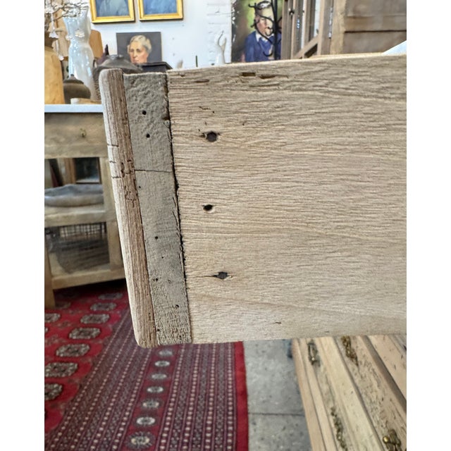 Antique French Bleached Oak Marble Top Chest C. 1890 For Sale - Image 15 of 16