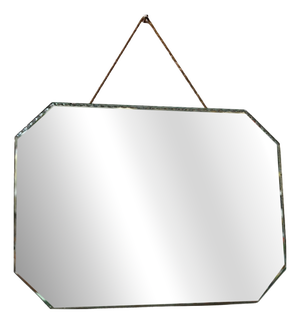 Art Deco Bohemian Beveled Mirror, 1940s