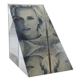 Acrylic Glass and Chromed Metal Photo Frame by Alessio Tasca for Fusina, Italy, 1970s For Sale
