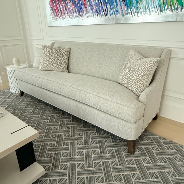 Like New Bench Seat Sofas—two available A stunning slope arm sofa with a tight back and plush down wrapped bench cushion....