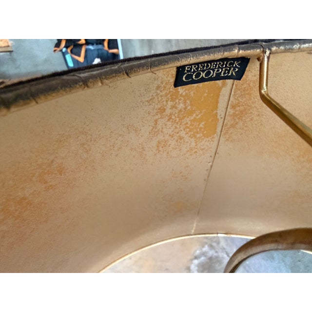 Rare Vintage Frederick Cooper Brass Marble Style Table Lamp W/ Lampshade For Sale In Atlanta - Image 6 of 7