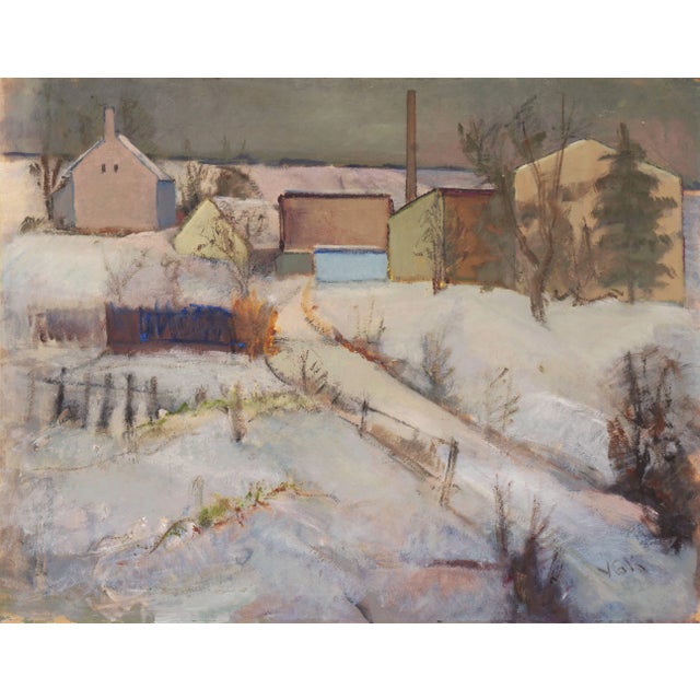 'Snowy Landscape With Farm Buildings' by Victor Kühnel, 1942, Charlottenborg For Sale
