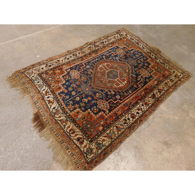 Brick Red 1920s Vintage Hand Knotted Persian Rug - 5'x 3'7" For Sale - Image 8 of 13