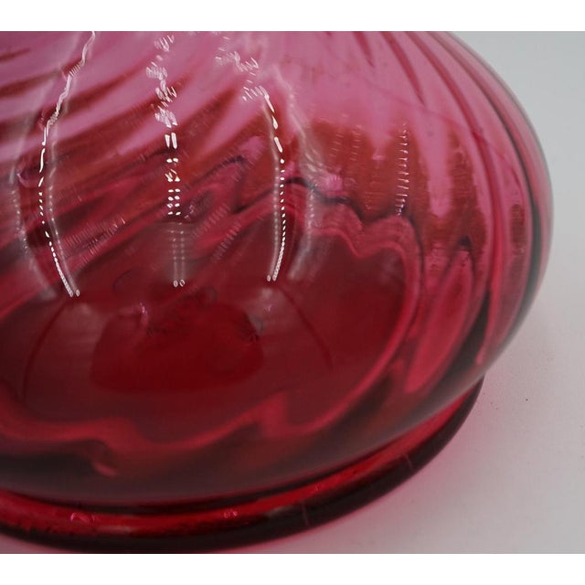 Silver Collared Hand Blown Cranberry Crystal Decanter from Hardwicke Collection For Sale - Image 6 of 14