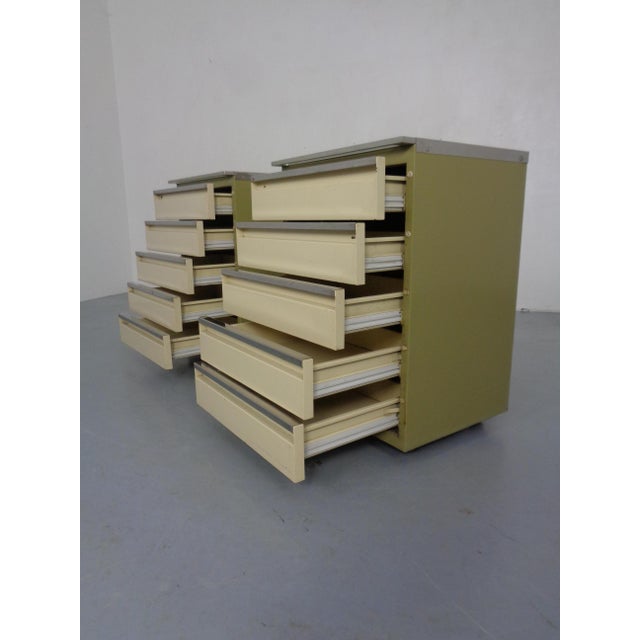 Contemporary Steel Mobile Medical Cabinets with Drawers from Baisch, Germany, 1950s, Set of 2 For Sale - Image 3 of 18