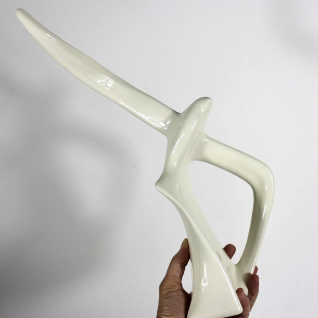 Mid 20th Century Ceramic Seagull Mid Century Modern Style White Flying Bird Sculpture For Sale - Image 5 of 7