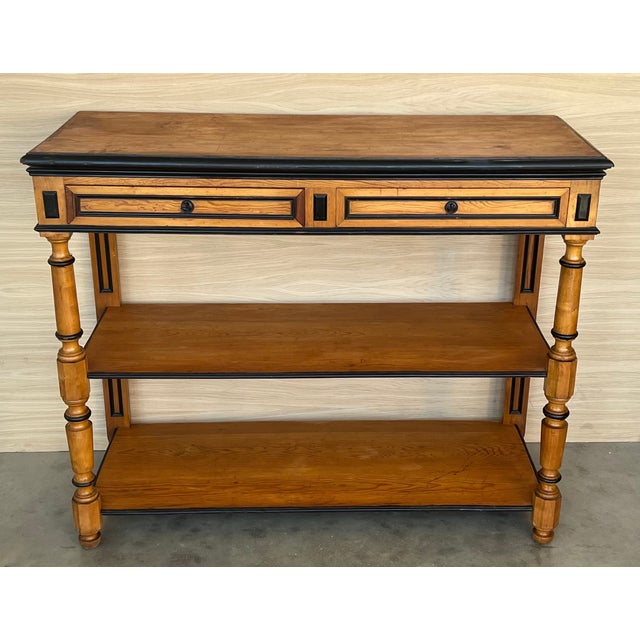 Yellow Early 20th C English Lemontree Three Tier Server or Buffet With Drawers For Sale - Image 8 of 12