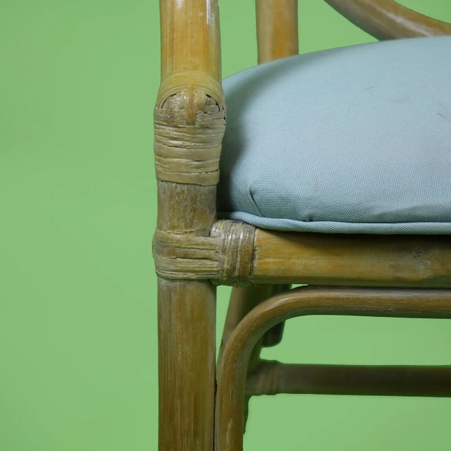 1980s Ice Crackled Rattan Dining Chairs- Set of 4 For Sale In West Palm - Image 6 of 6