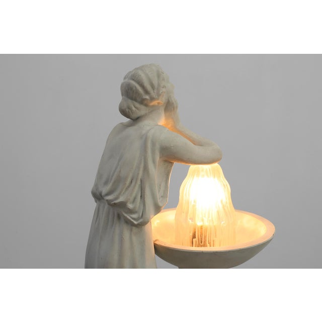 Art Deco Vichy Advertising Lamp in Plaster, Belgium, 1930s For Sale - Image 6 of 14