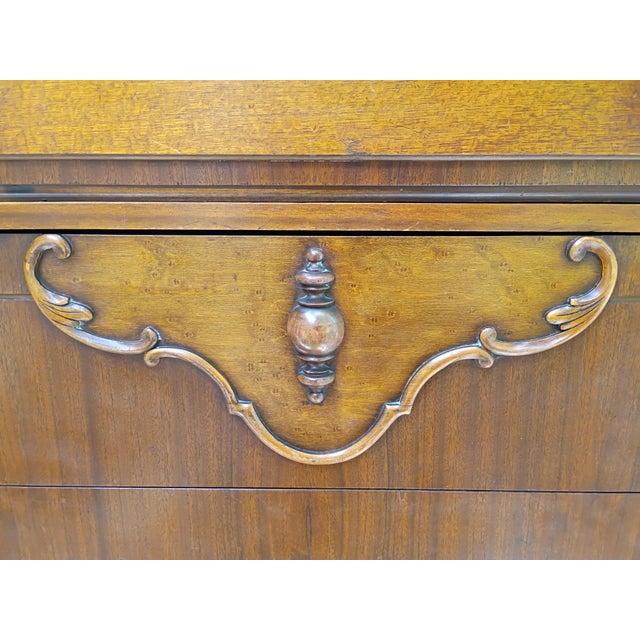 Early 20th Century Antique Victorian Revival Chiffonier High Chest With Ornate Scrollwork, Circa 1910 For Sale - Image 5 of 17