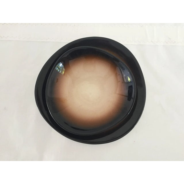 1990s World Tableware Pebblebrook Brown & Tan Serving Plate and Dip Set - a Pair For Sale - Image 5 of 6