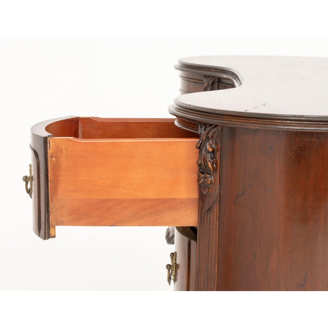 Wood Queen Anne Style Mahogany Kidney Shaped Desk For Sale - Image 7 of 9