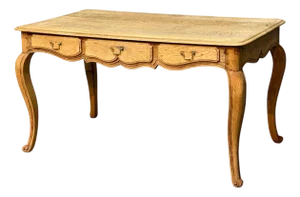 French Versatile Dining Table in Bleached Oak, 1890