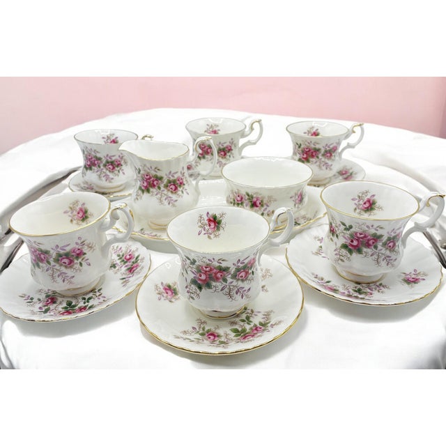 Lavender Rose Tea Service for Six People from Royal Albert, 1970s, Set of 15 For Sale - Image 14 of 16