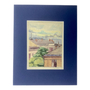 Berlin Roofs Watercolor by Edith Gutzeit 1922