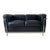1987 Cassina Lc2 Black Leather Loveseat — Le Corbusier / Jeanneret / Perriand (Documented) For Sale