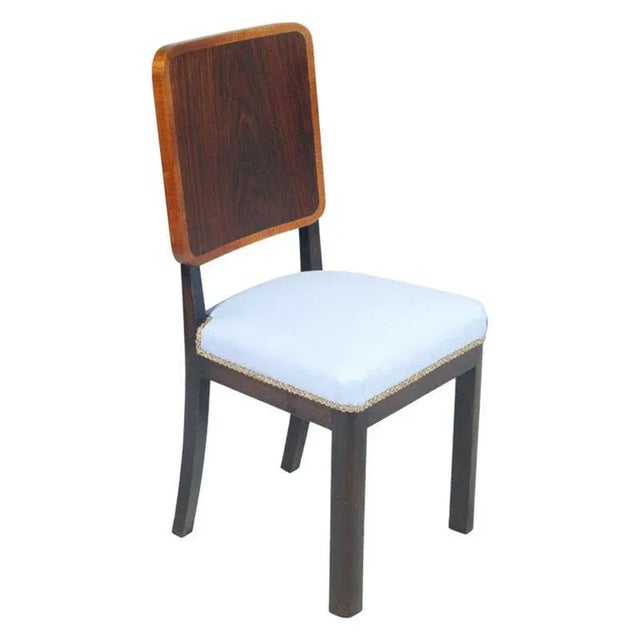 Blue Art Deco Italian Light Blue Side Chair by Osvaldo Borsani for Atelier Borsani Varedo, 1930s For Sale - Image 8 of 8