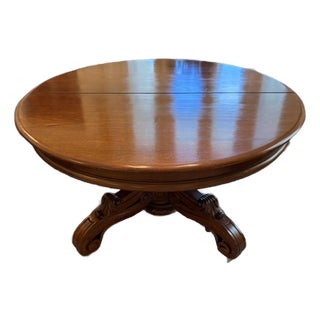 Circa 1865 Rococo Walnut Dining Table and Chairs For Sale