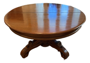 Circa 1865 Rococo Walnut Dining Table and Chairs