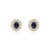Not Yet Made - Made To Order 1.06 Carats Oval Royal Blue Sapphire Diamond Halo Stud Earrings- A Pair For Sale - Image 5 of 10
