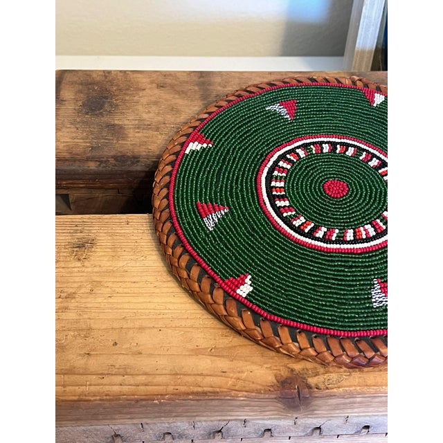 Vintage Woven Beaded Placement Coaster Decor For Sale In Seattle - Image 6 of 7