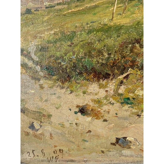 Blue Wilhelm Frey, Netting Place on Lake Constance, 1909, Oil on Canvas For Sale - Image 8 of 14