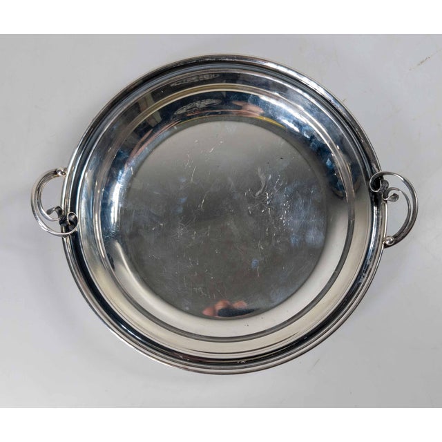 Metal Mid-Century Danish Silverplate Art Deco Style Bowl For Sale - Image 7 of 12