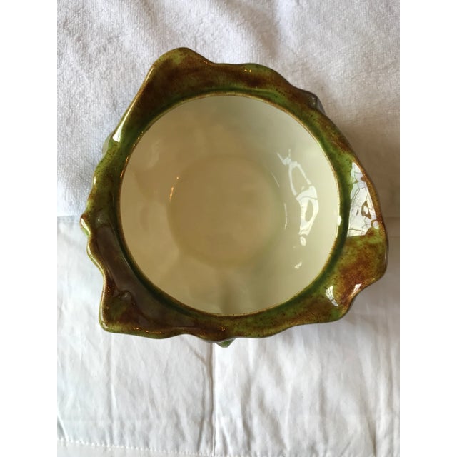 Green Mid 20th Century Holland Mold Bunny Covered Bowl With Underplate For Sale - Image 8 of 13