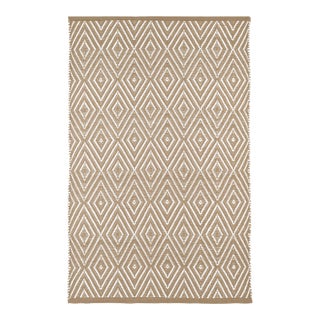 Dash & Albert by Annie Selke Diamond Khaki/White Indoor/Outdoor Rug, 7' 6" x 9' 6" For Sale