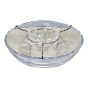 Asprey London Crystal & Sterling Silver Caviar Server Set W/ Box