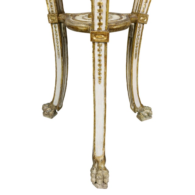 Wood Swedish Neoclassical Giltwood and Painted Torchere - a Pair For Sale - Image 7 of 10