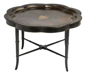 Antique English Regency Style Paper Mache and Lacquer Tray Table