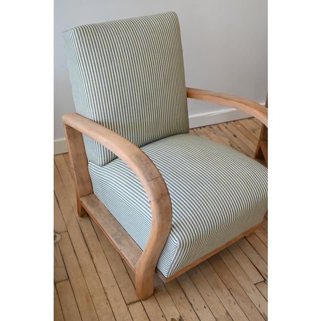 Art Deco Armchair in Tatton Stripe, a Pair For Sale - Image 4 of 14