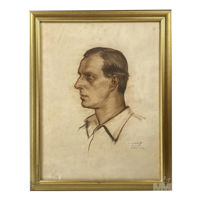 Pastel Portrait of Grand Duke Dmitrii Palovich Nephew of Tsar Nicholas II by Michael Werboff 1932 Ac For Sale In New York - Image 6 of 6
