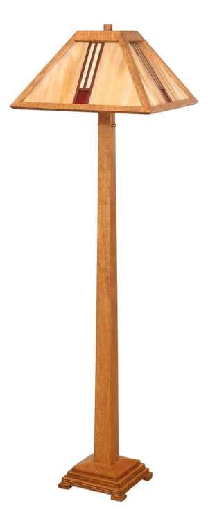 Ppl Fine Woodworking Mission Oak and Stained Glass Floor Lamp