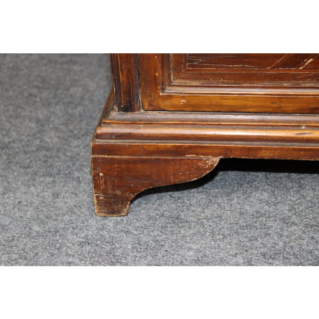 Late 19th Century Italian Provincial Walnut Four Drawer Chest Nightstand For Sale - Image 4 of 10