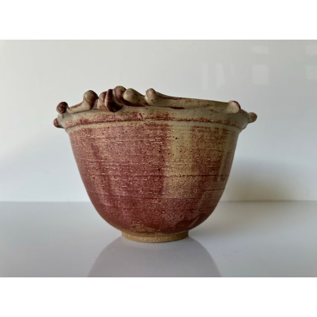 80's M. POLENBERG ART POTTERY BOWL. This vintage pottery bowl from the 1980s is a unique work of art, showcasing the...