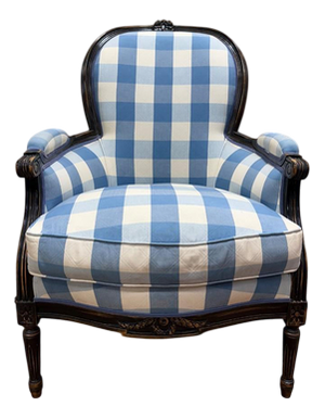 Louis XVI Style Bergère Armchair in Blackened Wood