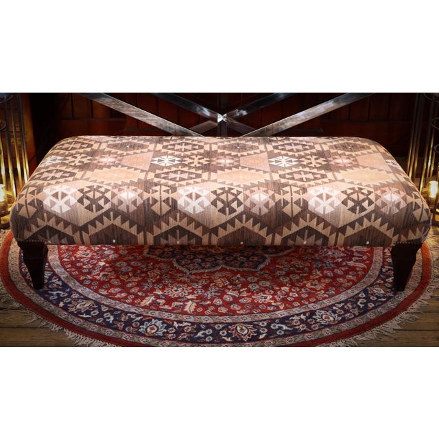 Textile Large Brown Kilim Ottoman from John Sankey, 2010s For Sale - Image 7 of 11