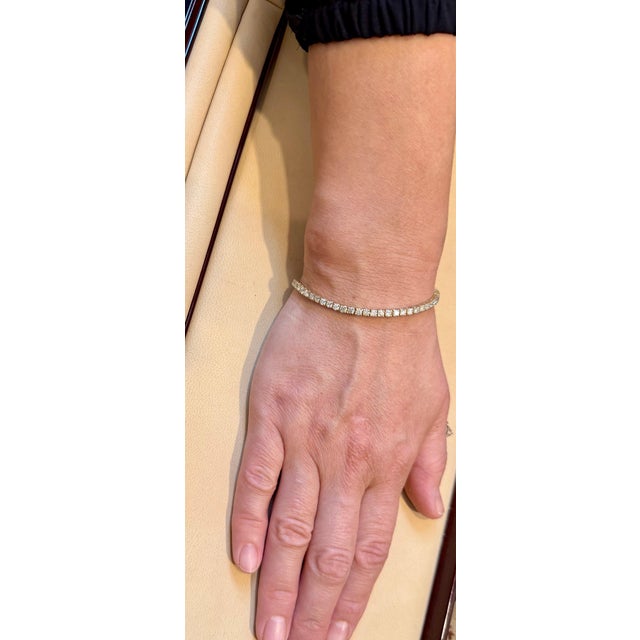 Round Diamond Line Tennis Bracelet in Yellow Gold 3.85 Carat, 14 K Yellow Gold For Sale - Image 12 of 18