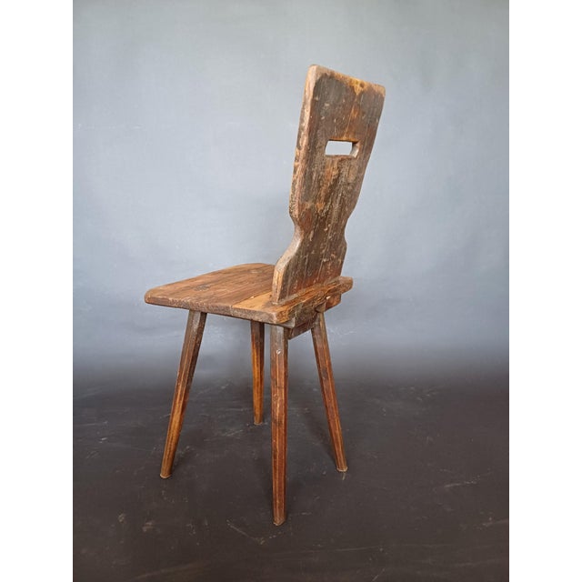 Mid 19th Century Slovenian Alps Farm Chair For Sale - Image 4 of 9