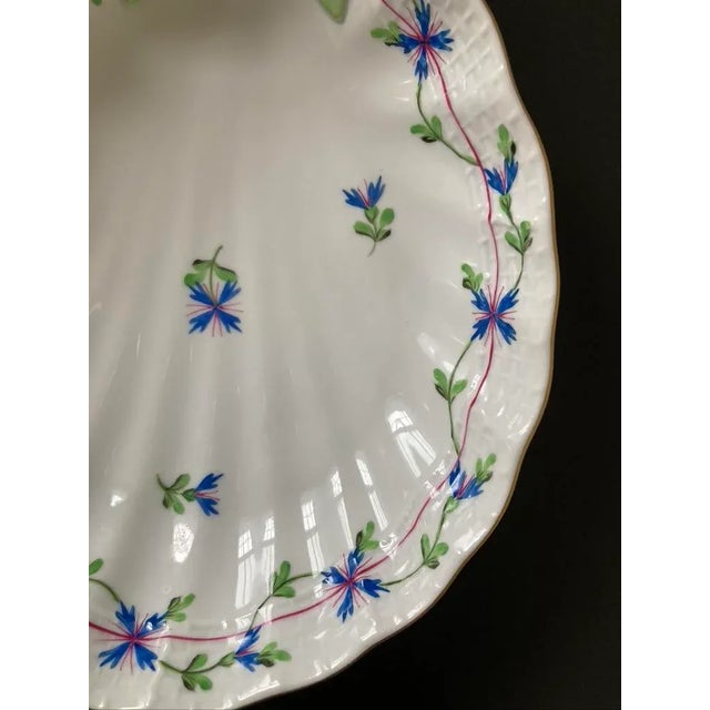 Mid 20th Century Herend Scalloped Sea Shell Porcelain Jewelry Dish With Handpainted Design For Sale - Image 15 of 18