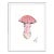Pink Mushroom by Lia Burke Libaire in White Frame, XS Art Print For Sale