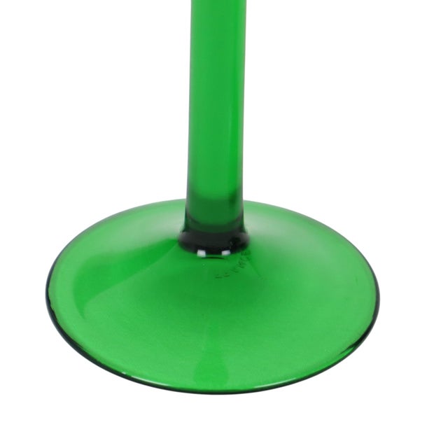 Vintage Alsace Wine Glasses with Green Stems from Luminarc, 1970s, Set of 10 For Sale - Image 3 of 18