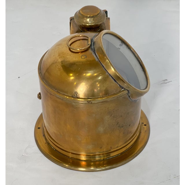 Early 20th Century English Ship's Binnacle Compass of Brass With Side Burner Light For Sale - Image 5 of 9