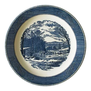 Mid 20th Century Currier & Ives Serving Platter