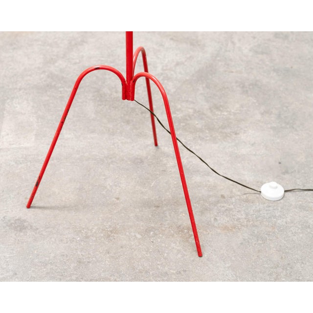 Red Vintage Red Tripod Floor Lamp, 1950s For Sale - Image 8 of 10